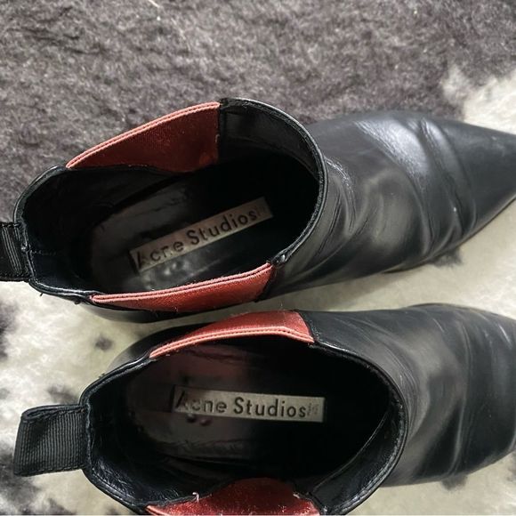 Acne Black and Pink Ankle Boots - Picture 7 of 8